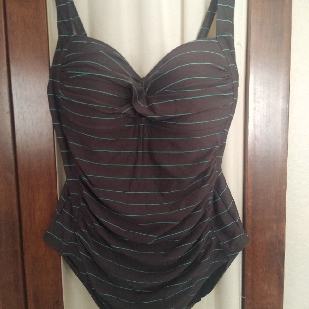 bond-eye Australia Swim Suit Size 10 Brown and Teal